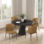 Manhattan Comfort - Lot de 4 chaises de salle à manger modernes Kirsten 52 cm en similicuir camel-Revêtu d’un similicuir luxueux avec des coutures raffinées