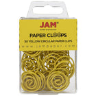 JAM Paper - Trombones circulaires - trombones ronds - jaunes - paquet de 50-Couleur : Jaune
