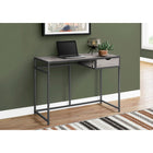 Monarch Specialties - 7217 Bureau 42 po - Gris/Metal Gris Fonce-Le cadre en métal élancé au fini gris foncé offre une stabilité et se coordonne avec les panneaux stratifiés faux bois gris