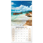 Mead - Calendrier décoratif Paradis 2027, 12 po x 12 po, bilingue-Les grilles mensuelles offrent amplement d’espace pour écrire des rappels