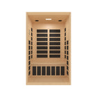 Westinghouse - Sauna infrarouge de luxe à portes françaises pour 2 personnes avec luminothérapie - 117 cm (l) x 101 cm (p) - Beige-Portes-fenêtres en verre trempé à façade complète