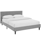Modway - Linnea Tissu Lit Queen, Gris clair-Capsules de pied non marquées