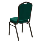 Flash Furniture – Chaise banquet empilable Hercules dossier couronne siège 2,5 po, vert, cadre filons dorés, 4/paq. (FDC01GVGN)-Conception à dossier couronne