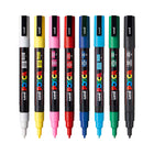 Posca - Marqueurs de peinture à base d'eau - Pointe fine réversible (0,9-1,3 mm) - Couleurs assorties - paquet de 8-La pointe en forme de balle offre un meilleur contrôle et une plus grande précision.