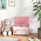 Qaba - Organisateur de rangement pour coffre à jouets - Rose-L'angle d'ouverture maximum du couvercle est de 70 degrés, peut être arrêté à n'importe quel angle 
