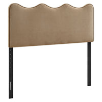 Modway - Athena Velours de performance résistant aux taches Tête de lit King Size, Taupe-Velours de performance résistant aux taches