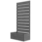Outsunny - jardinière surélevée 28 po L x 15 po l x 59 po H avec treillis pour plantes grimpantes, gris foncé-Les plantes grimpantes et les vignes peuvent pousser sur et autour du treillis arrière
