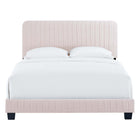 Modway - Celine Chenal Touffé Performance Velvet Lit King, Rose-Jambes de soutien supplémentaires