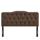 Modway - Annabel Mélange de lin premium Tête de lit complète, Cacao-Assemblée requise
