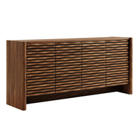 Modway - Emric Wave 66" 4 portes Buffet - Noyer-Armoire de rangement polyvalente