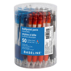 Baseline - Stylos à bille rétractables avec prise – 1,0 mm – couleurs variées – paquet de 50-Stylos à bille à pointe rétractable