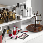 HOMCOM - Coiffeuse avec miroir éclairé - 31,5 po L x 15,7 po l x 53,1 po H - blanc-La quincaillerie anti-basculement améliore la stabilité 