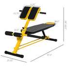 Soozier - Banc de musculation réglable, noir et jaune-Permet de réaliser des hyperextensions, des inclinaisons latérales, des relevés de buste, des crunchs inversés, des tirages avec haltères, des développés avec haltères et plus encore 