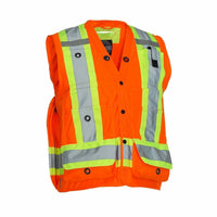 Forcefield - Gilet d'arpenteur, orange, moyen-Ruban rétroréfléchissant en configuration fluorescente contrastée de 4"