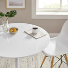 Modway - Lippa Rond de 36 po Bois Table à manger, Blanc-Sièges 2