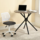 Homy Casa - Table de Conférence Ronde Multifonctionnelle de 31,5 po - Noyer-Équipée de pieds réglables pour assurer la stabilité sur toute surface et protéger les sols contre les rayures