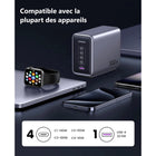 UGREEN - Chargeur de bureau Nexode 300 W 5 ports GaN USB-C/USB-A PD-Dimensions globales : 16.57 po H x 5 po L x 4.251 po P