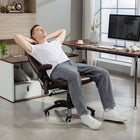 Vinsetto - Chaise de bureau de masse avec vibrations 6 points - brun foncé-Télécommande filaire incluse, avec poche latérale de rangement