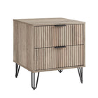 Manhattan Comfort - Table de nuit moderne DUMBO 51 cm à 2 tiroirs - Gris rustique-17,73 po L x 20,07 po l x 21,65 po H