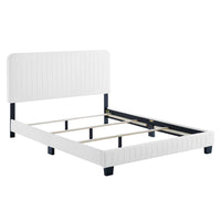 Modway - Celine Chenal Touffé Performance Velvet Lit King, Blanc-Lit King