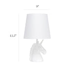 Simple Designs - Lampe de table - Licorne irisée scintillante et blanche-Commutateur rotatif facilement accessible situé sur le cordon
