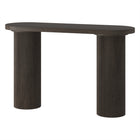 Hudson&Canal - Table console ovale cannelée Isa - 55 po l - Chêne brun-La table de montage supporte un poids maximal de 22,7 kg (50 lb)