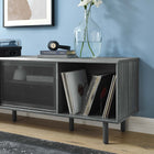 Modway - Kurtis 67 po Meuble à disques TV et vinyle, Fusain-Trous de gestion des câbles