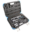 Fixtec - Ensemble de douilles et cliquets pour mécanicien 1/2 pouce et 1/4 pouce (94 pièces)-Stockage facile : Tous les outils sont rangés dans une mallette robuste moulée par soufflage, avec un emplacement dédié pour un stockage rapide des outils et un rangement facile à la maison, dans la voiture ou dans le garage.