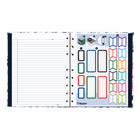 Blueline - Cahier de notes NotePro à couverture rigide Collection Fashion - 9-1/4 po x 7-1/4 po - Fleurs Tranquilles-Rechargeable avec les pages de notes MiracleBind