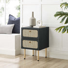 Modway - Chaucer 2 tiroirs Table de chevet, Noir-Construction durable en panneaux de particules