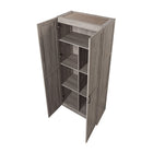 Manhattan Comfort - Cornelia 59,22 po Ensemble Moderne 2 Pièces Armoire de Rangement à 14 Étagères - Gris-Base de balai avec patins en feutre non marquants