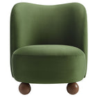 Modway - Monroe Performance Velvet Chaise d’accent - Noyer vert mousse-Assemblée requise