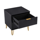 Manhattan Comfort - DUMBO 20,07" Table de nuit moderne à 2 tiroirs - Noir - Lot de 2-Parfait pour le rangement de chevet, les lampes ou les objets de décoration