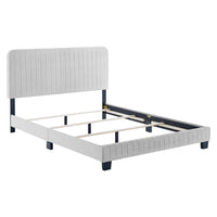 Modway - Celine Chenal Touffé Performance Velvet Lit simple, Gris clair-Lit simple
