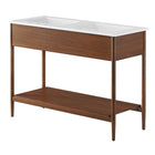 Modway - Zaire 48" Meuble de salle de bain à double lavabo - Blanc noyer-Placage de grains de bois