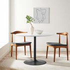 Modway - Amuse 40 po Table à manger, Noir Blanc-Socle métallique résistant aux éclats