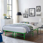 Modway - Horizon Acier inoxydable Cadre de lit complet, Vert-Espace de rangement généreux de 14"