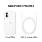 Apple - iPhone 16 Plus 6,7" - 256 Go - Blanc - Bell et Virgin Plus-Connectivité Satellite: Quand aucun réseau cellulaire ou Wi-Fi n'est à sa portée, iPhone peut se connecter à un satellite pour vous permettre d'envoyer et de recevoir des textos et des Tapback. En cas d'accident de voiture grave, il peut contacter les secours si vous n'êtes pas en mesure de le faire