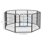PawHut - Parc pour Chiens Robust 8 Panneaux avec Porte pour Chiens de Taille Moyenne - 31,5 po H-Couleur : Noir