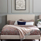 Modway - Taylor Tissu de lin rembourré Tête de lit complète / Queen, Beige-Cadre en panneaux de fibres et contreplaqué