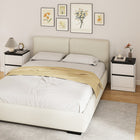 HOMCOM - Tables de chevet pour chambre - blanc - lot de 2-Plateau spacieux et deux tiroirs pour maintenir un espace de chevet ordonné et sans encombrement 