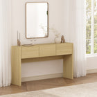 Manhattan Comfort - Console moderne Linda à 3 tiroirs - Chêne naturel-Comprend 3 tiroirs spacieux avec extension à 75 %