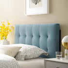 Modway - Lily Biscuit Touffé Performance Velvet Tête de lit jumelée, Bleu clair-Sellerie en velours en polyester