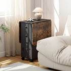 HOMCOM - Table à manger pliante à roulettes avec rallonge, tiroirs et armoire de rangement pour 4-6 personnes - brun rustique et noir-Fabriqué en panneau de particules solide, offre une structure rigide 