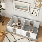 PawHut - Box de mise bas avec portes amovibles pour petits chiens - 65 po L x 31,5 po l x 19 po H-Conception stable en bois de pin et MDF