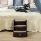 PawHut - Escalier pliable pour animaux 3 marches pour petit avec marches antidérapantes - brun-Dimensions pliées : 24 po L x 15 po l x 5,9 po H (61 x 38 x 15 cm) 