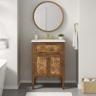 Modway - Elysian 24" Vanette de salle de bain - Brun blanc-Trous centraux de 8"
