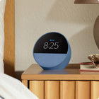 Amazon - Réveil intelligent Echo Spot (2024) - Bleu océan-GARDER VOTRE FOYER COMFORTABLE : contrôlez vos appareils intelligents compatibles. Demandez à Alexa d'allumer les lumières ou touchez l'écran pour les tamiser. Créez des routines activées par le mouvement pour baisser le thermostat lorsque vous quittez votre domicile ou pour ouvrir les stores quand vous entrez dans une pièce.