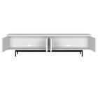 Hudson&Canal - Meuble TV Whitman pour téléviseurs jusqu'à 85 pouces - Blanc-Nettoyer avec un chiffon doux et sec, sans produits chimiques agressifs ni produits de nettoyage abrasifs