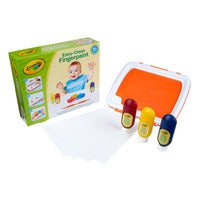 Crayola - Peinture pour les doigts facile à nettoyer-PEINTURE AU DOIGT MOINS DE DÉGÂTS : Les petits artistes peuvent peindre au doigt sur le dessus du revêtement flexible de l'unité de peinture au doigt. La peinture au doigt et le papier à peindre sont contenus sous le couvercle verrouillé pour moins de désordre